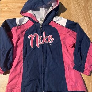 Nike Kids Navy and Pink Raincoat